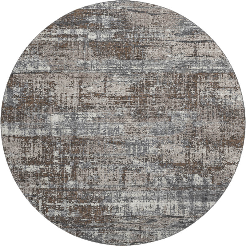 Premium Machine Washable Mouton Geometric Rug, Round 8'