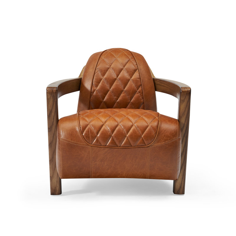Chaise avec accoudoirs en bois massif Ethan