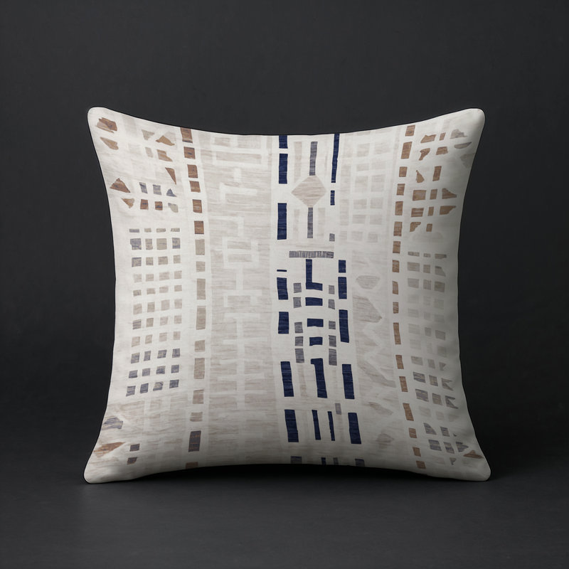 Coussin décoratif intérieur et extérieur Modern, Gris abstrait 8, Carré 16 po