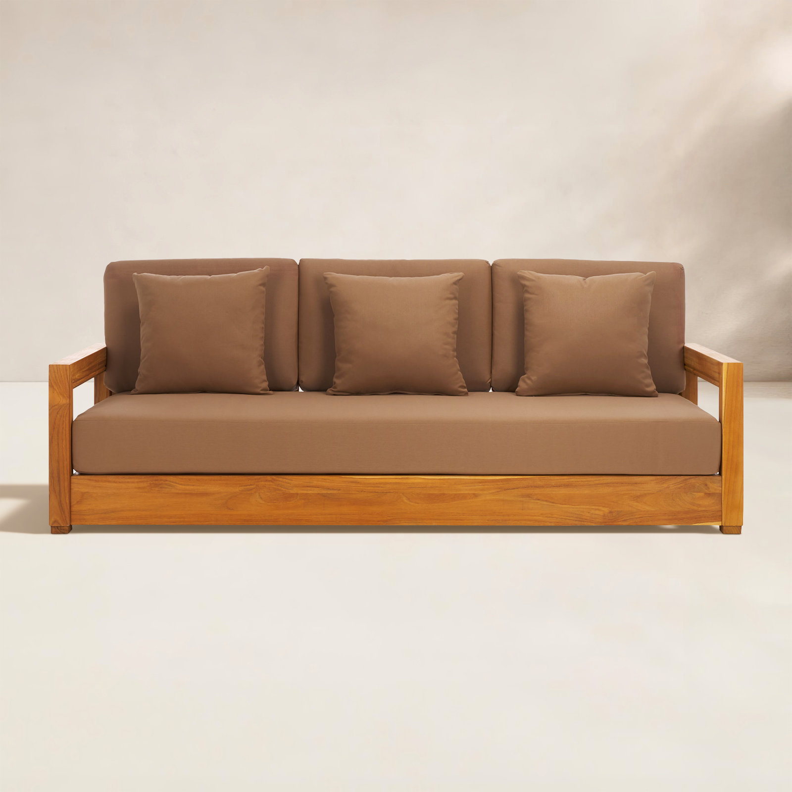 Melrose 76" Teak Outdoor Sofa, Brown Melrose