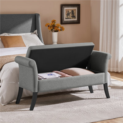 Banc de rangement rembourré l 52 po Sholom
