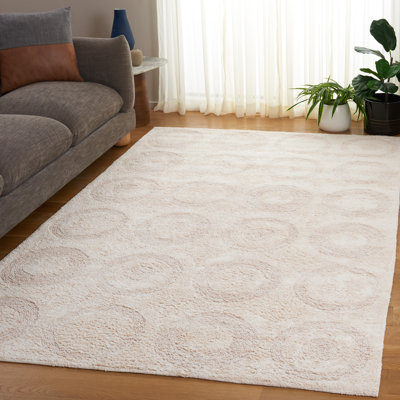 Tapis ivoire en coton fabriqué à la main Mullen