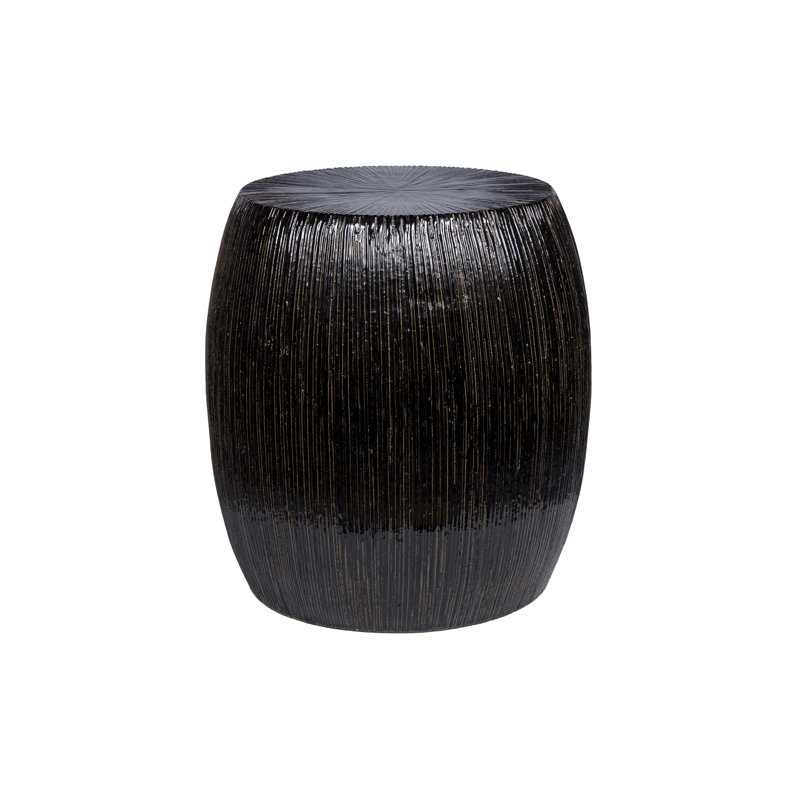Provenance Signature Outdoor Round Side Table, Obsidian
