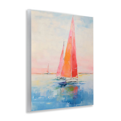 Plaque murale Peachy Sails Impression, design par LSR Design Studio