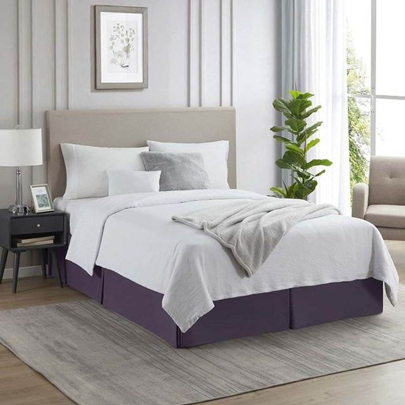 Luxury Pleated 14" Bed Skirt, Eggplant, Twin