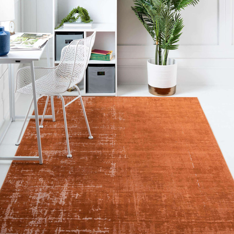 Tapis décoratif, Rectangle 4 pi 1 po x 6 pi 1 po, Orange