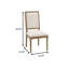 Ensemble de deux chaises d'appoint en lin beige et noyer