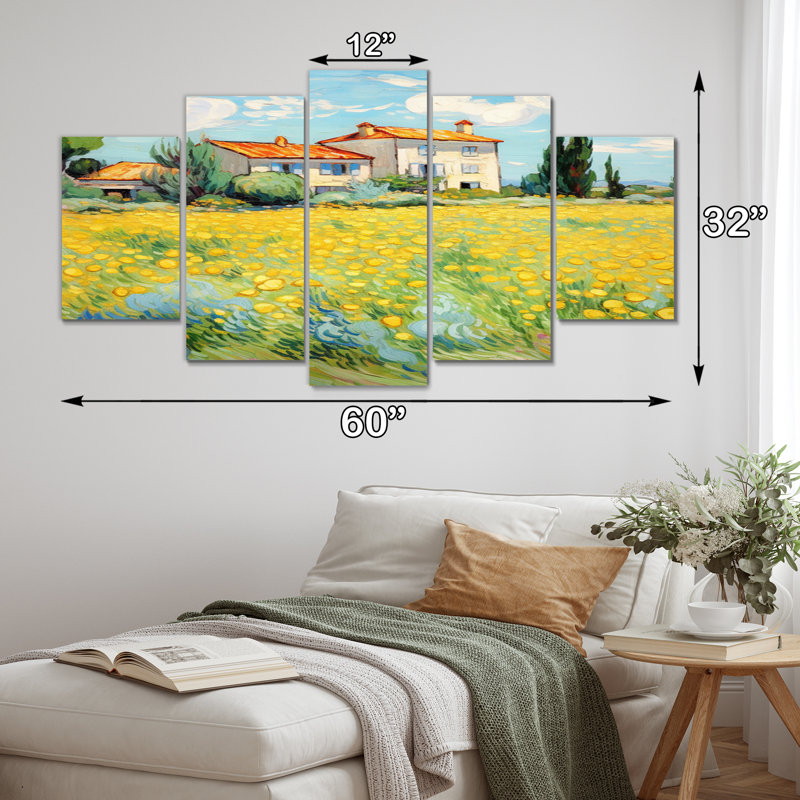 "Vangogh La Maison Jaune à Arles I" 5 pièces