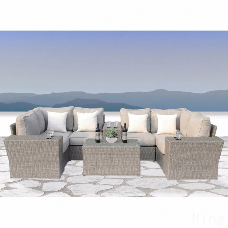 Fully Assembled Outdoor Wicker Seating Group For 4 With Cushions