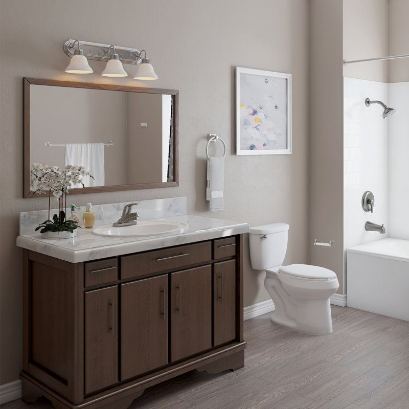 Ensemble de quincaillerie de salle de bain Lorinda, 4 pièces, Nickel satiné