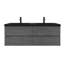  Meuble-lavabo mural 60 po avec lavabo en résine noire 60 po, 2 tiroirs, moderne, résidentiel, luxe abordable, hôtels, centres commerciaux-133706377
