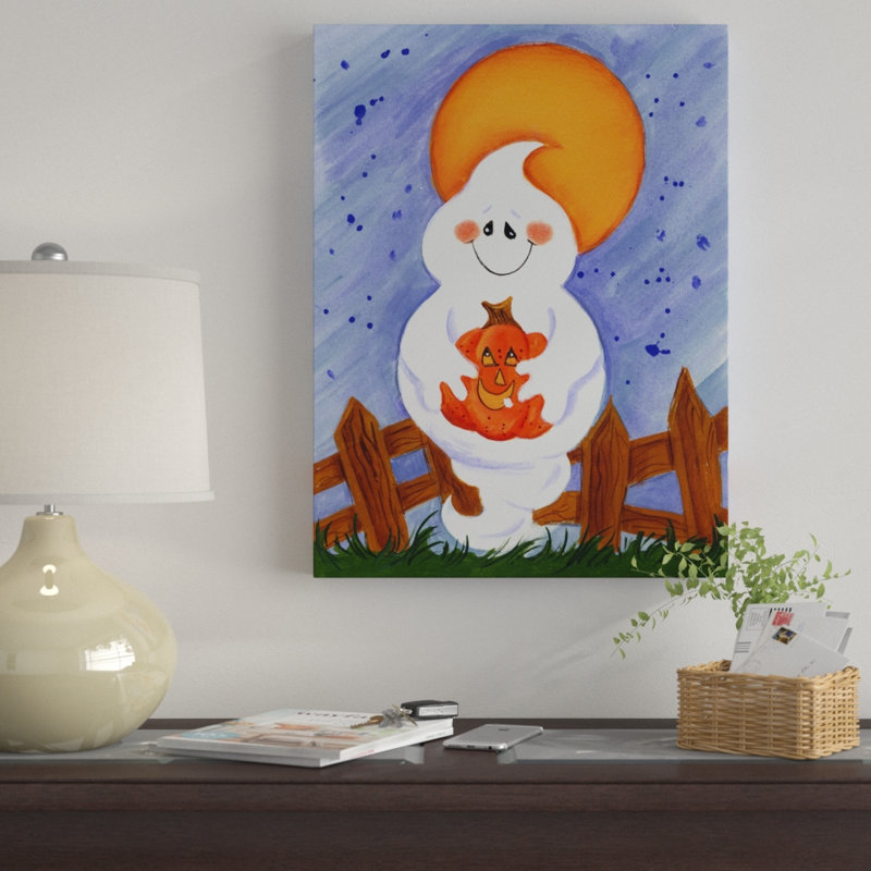 «happy ghost night’canvas art, H 24 po x l 18 po x P 2 po