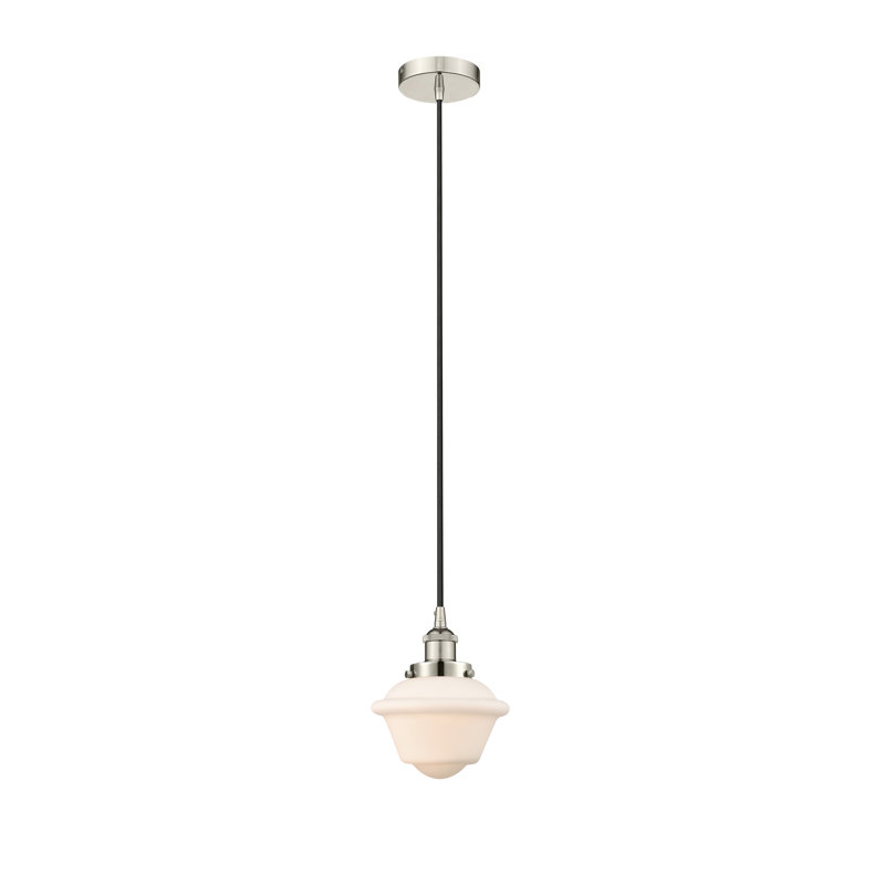 Luminaire suspendu 1 lumière Calliope, Blanc, Nickel poli