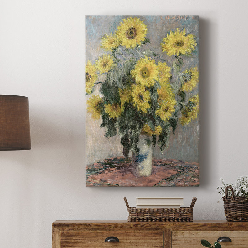Imprimé floral rétro CCXLI - galerie enveloppée Cavas, H 18 po x l 12 po