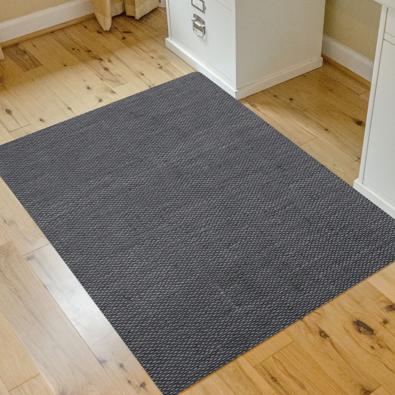 Barbury Weave 35 in. x 47 in. 9 to 5 Desk Chair Mat, Gray