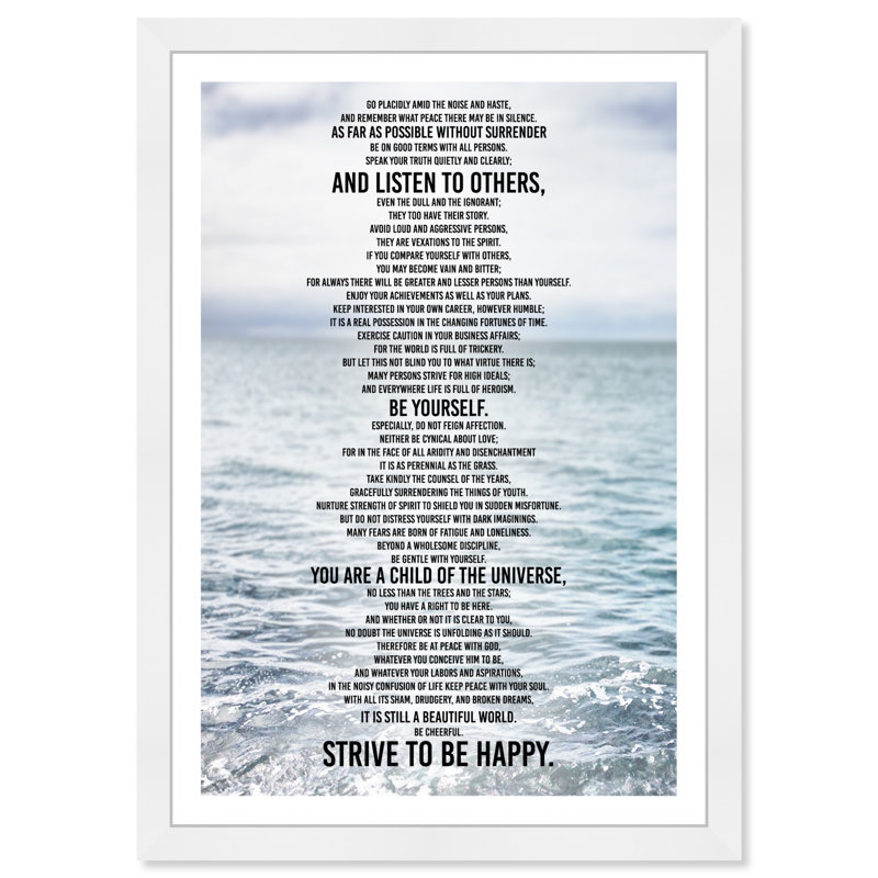 " Desiderata Inspiration "