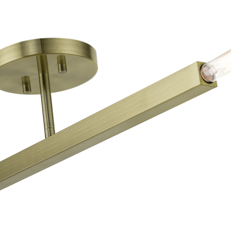 Manbir Semi Flush Mount, Anitque Brass