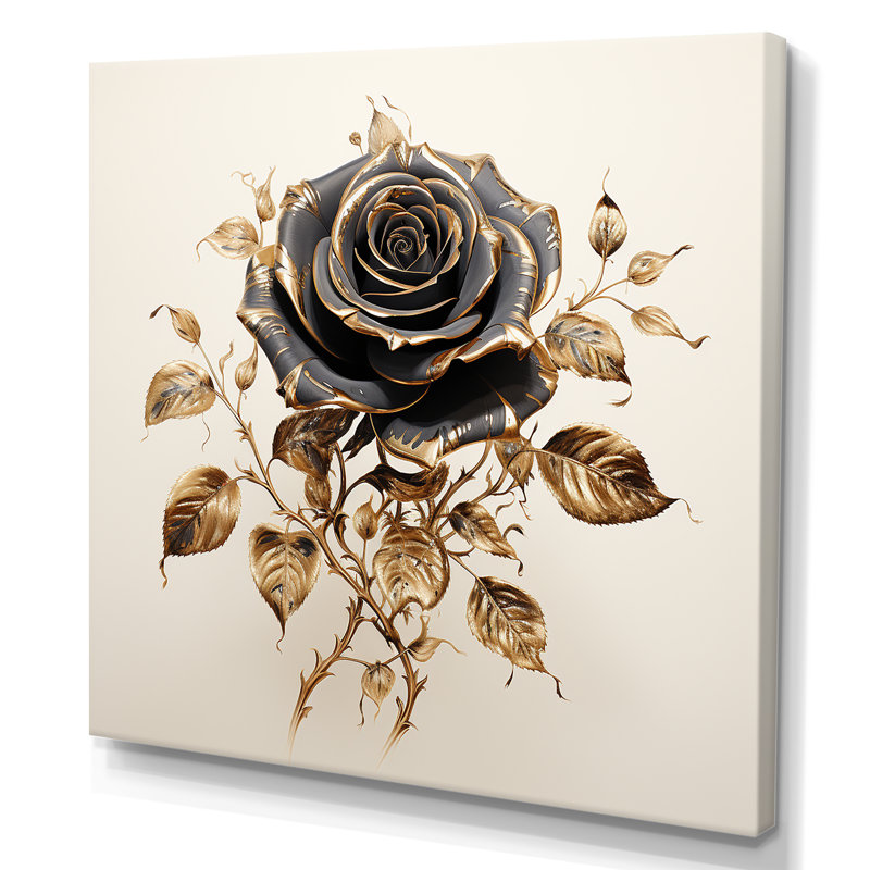 Vintage Rosegold Elegance III - art mural rose, Toile tendue, 30" H x 30" W