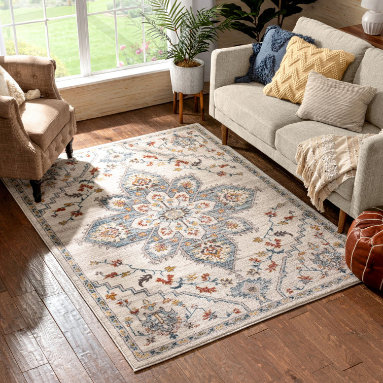 Well Woven Laurent Bingley Traditional Medallion Pattern Ivory Farmhouse Rug