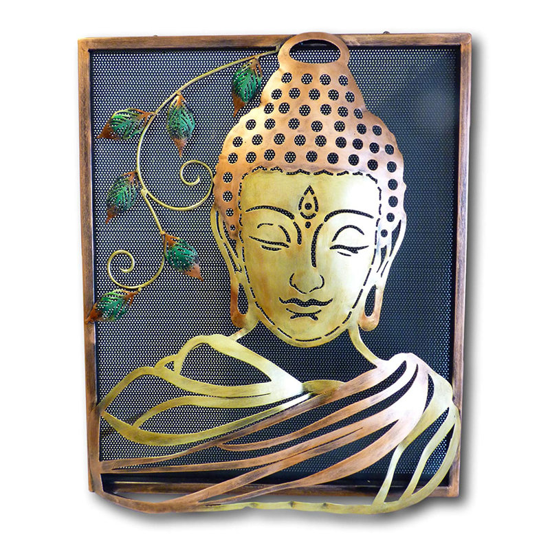 Plaque décorative en maille métallique 3d serene bouddha Ortez