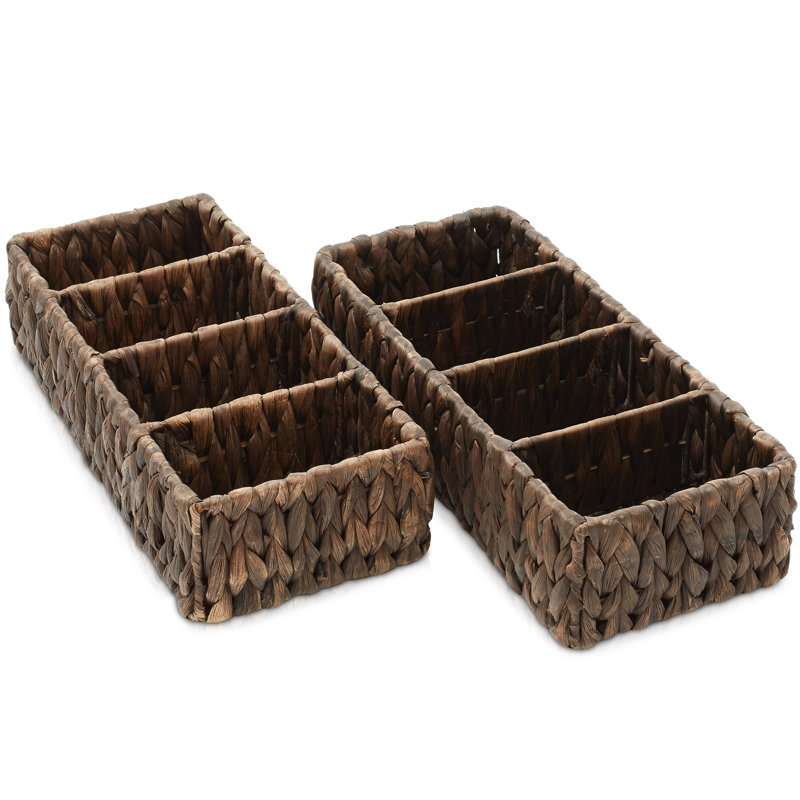 Casafield Seagrass Decorative Basket, Dark Brown