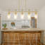 Lustre linéaire pour îlot de cuisine et salle à manger, luminaire suspendu à hauteur réglable avec abat-jour en verre transparent, compatible avec les ampoules E26-2030702060-2030702067-2030702064