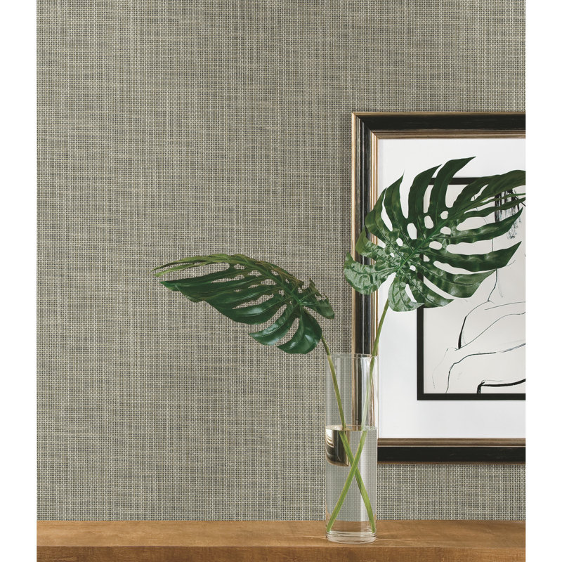 Papier peint à rayures Reed, Taupe