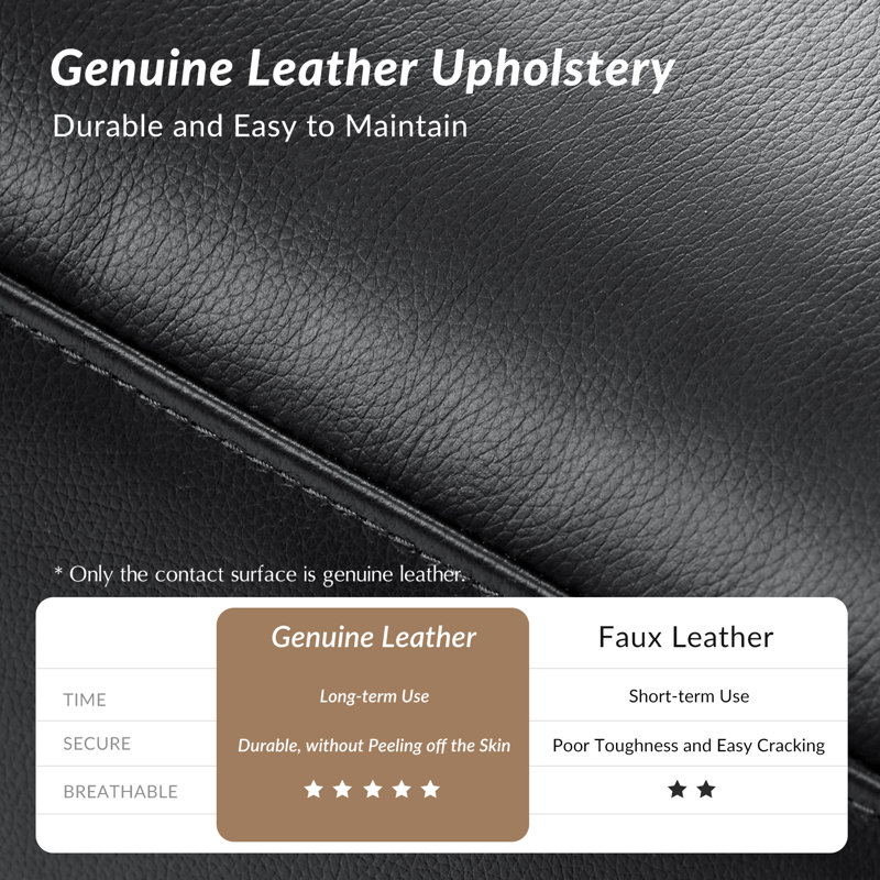 Dyal 29.5" Transitional Genuine Leather Swivel Chair With Solid Wood Base(Set Of 2), Black Genuine Leather