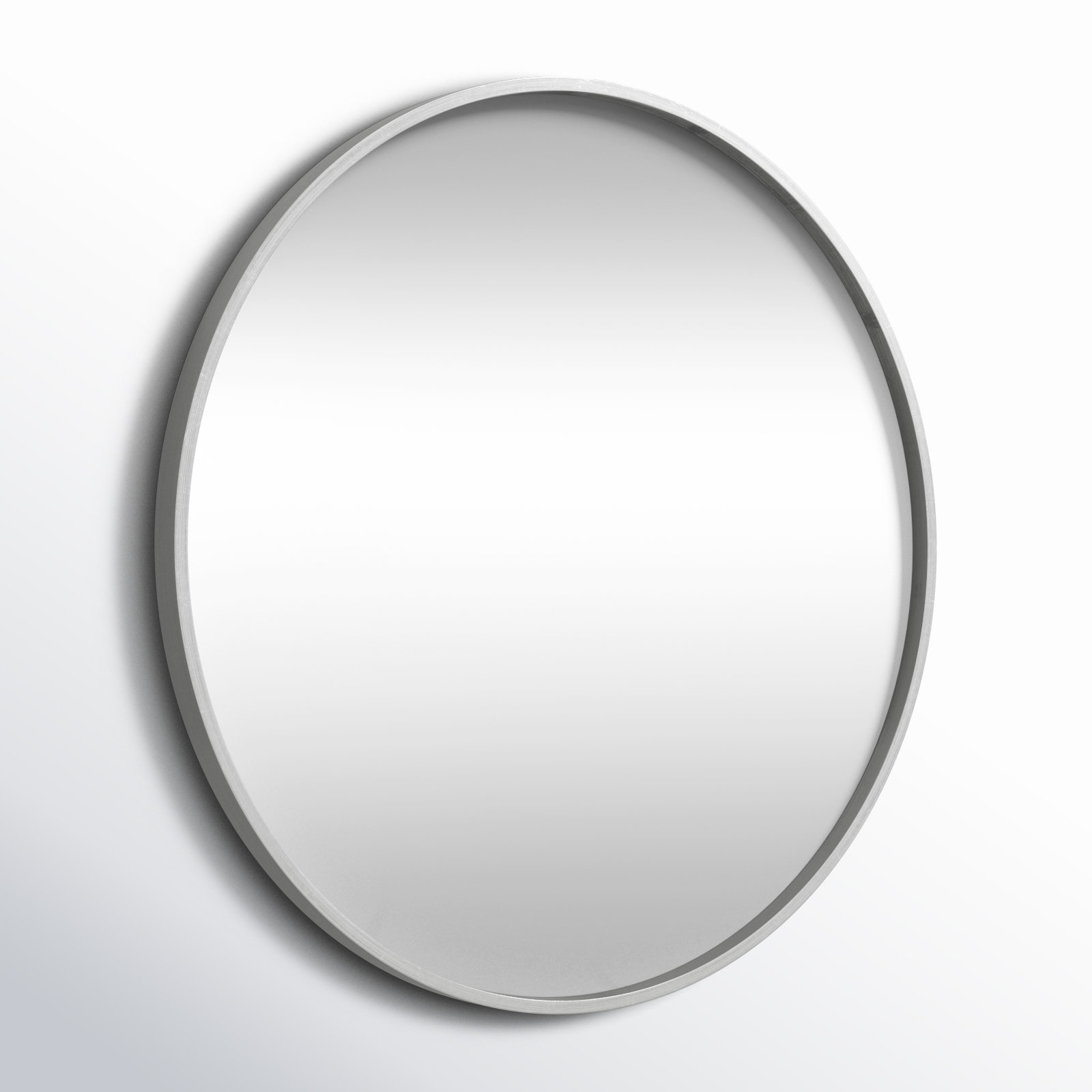 Arranjeet Modern Round Wall Mirror, Silver, 31.5" x 31.5"