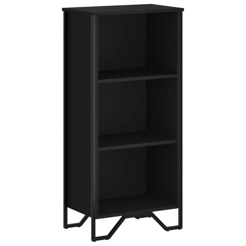 Bibliothèque vidaXL Bois d'ingénierie, métal, Noir, (3 tablettes) H 41,7 po x l 19,7 po x P 12,2 po