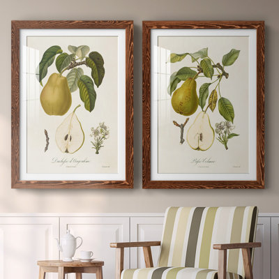 «Vintage Pears I-Premium», reproduction encadrée prête à être accrochée