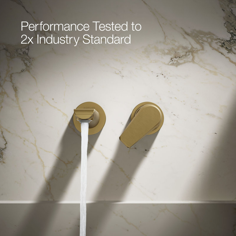Avid Single-Handle Wall-Mount Bathroom Sink Faucet, Vibrant Brushed Moderne Brass