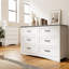 Commode double en bois moderne à 6 tiroirs l 47,2 po Migneco avec poignées en métal et tiroirs coulissants-2064947733