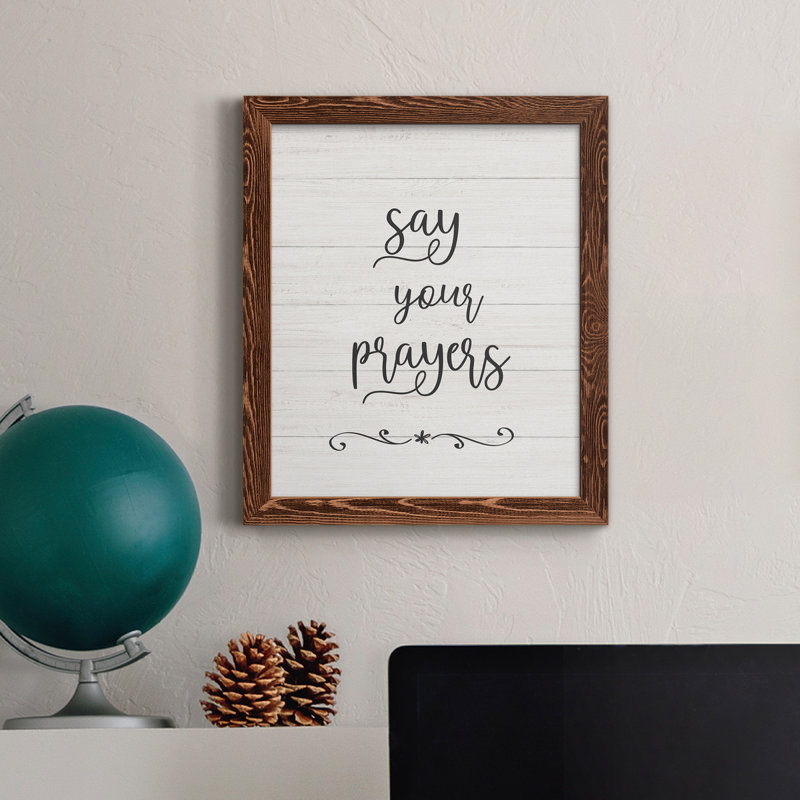 «Say Your Prayers», art textuel sur toile, Érable, 44" H x 31" W x 1" D