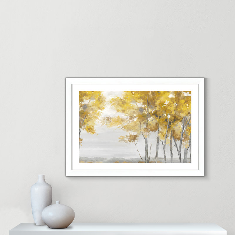 Jaune altruiste - Art encadré autoportant, Cadre blanc mat, H 27 po x l 37 po x P 1,25 po