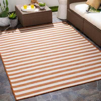 Beyanka Striped Machine Tufted Area Rug