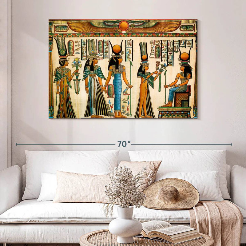 Leisha Queen Nefertari Offers Papyrus, 32" H x 48" W
