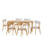 Jenan 6 - Person Four Leg Dining Set-288621310-288621309-288621308
