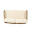 Chat en bois avec beau tissage en corde, coussins d'eau, 2 fauteuils club et table basse