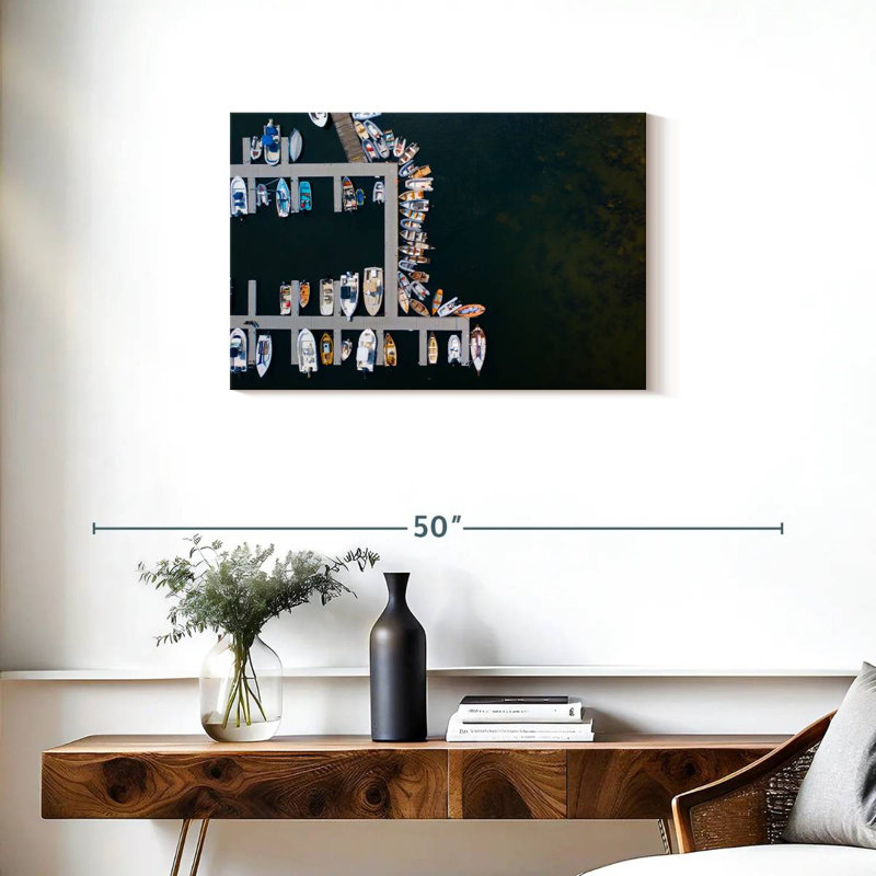 Camden Harbor From Above, 20" H x 30" W