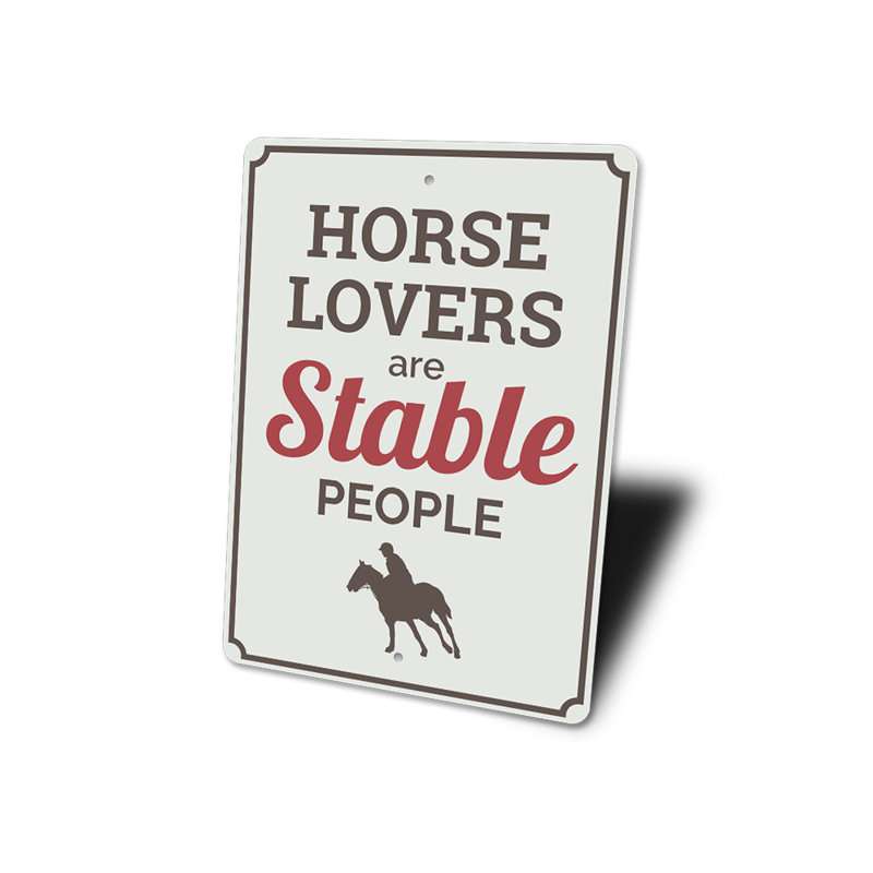 Enseigne cheval en aluminium, H 18 po x l 12 po x P 0,06 po