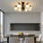 26.7 Inch 6 Lights European Style Glass Semi Flush Mount Ceiling Light With Glass Shades
