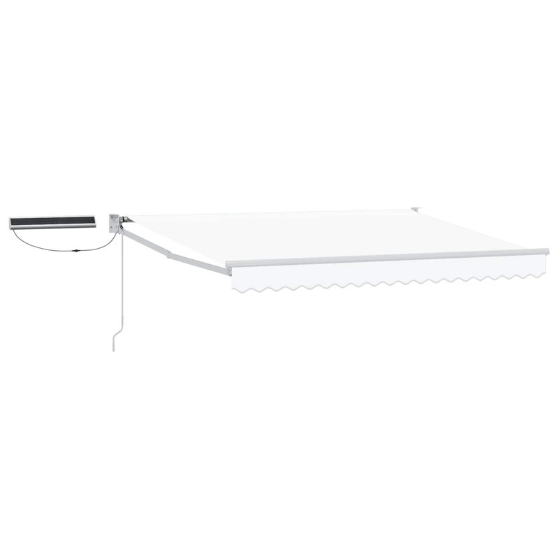VidaXL Polyester Cover Retractable Patio Awning, 250cm W x 200cm D, Solid Color, White