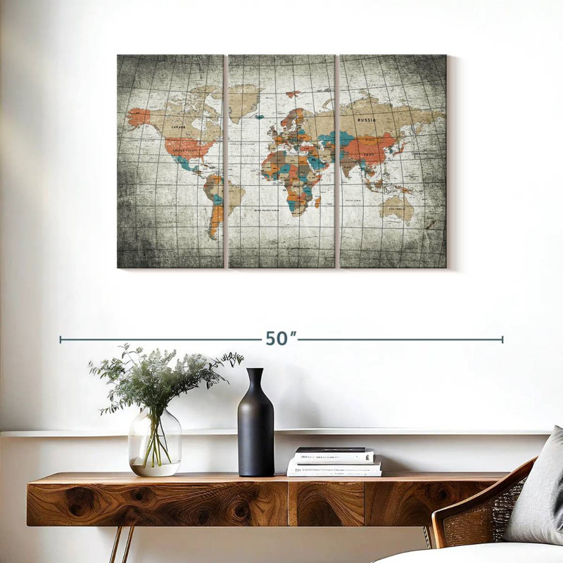 Carte du monde Aliaz, H 24 po x l 38 po