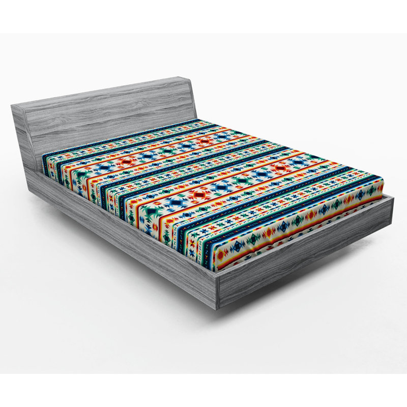 Microfiber Geometric Fitted Sheet, Full Fitted Sheet