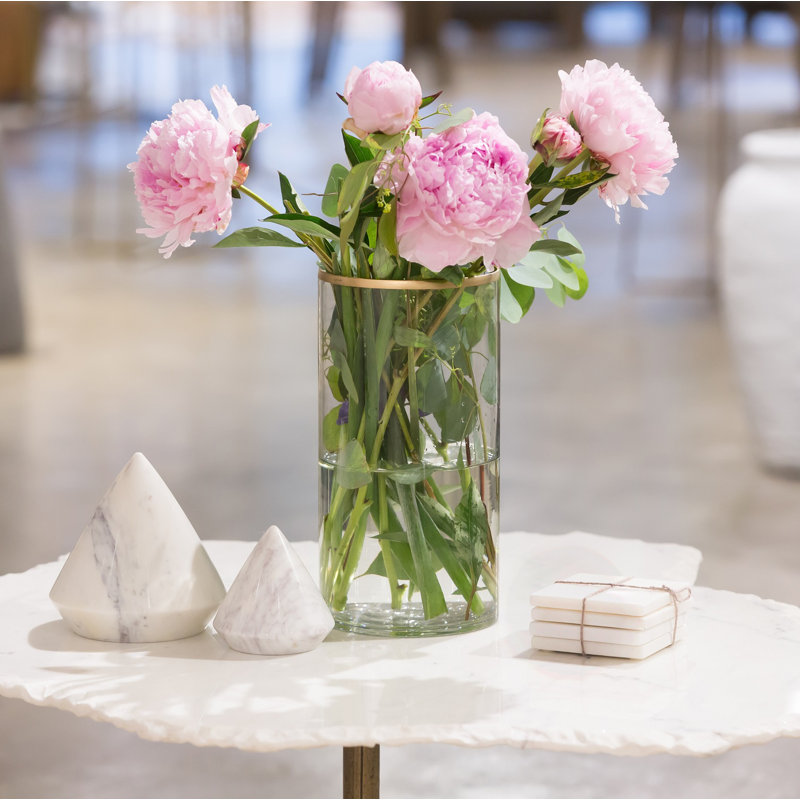 Glass Table Vase, 7" H x 4.75" W x 4.75" D