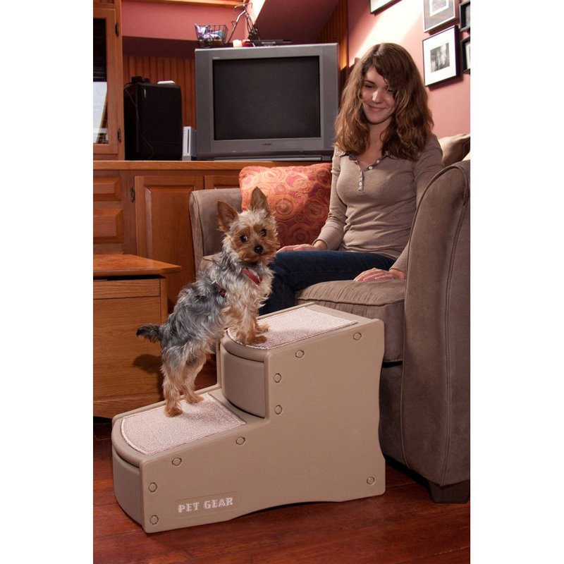 Escalier 2 marches pour animaux Easy Step II, Brun clair 1, H 16 po x l 16 po x P 22 po