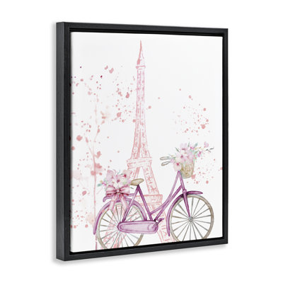 Cadre parisien à bicyclette et éclaboussures modernes, design par Kim Allen