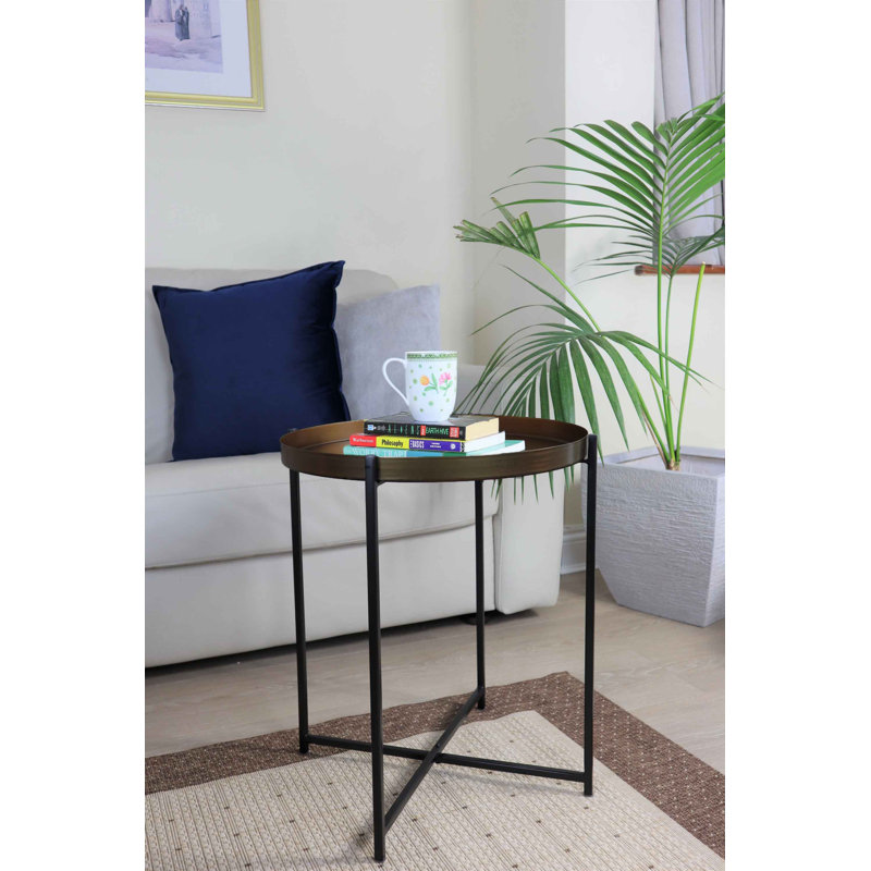 Christi Tray Top Cross Legs End Table
