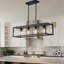 Luminaire suspendu linéaire à 4 lumières pour îlot de cuisine avec abat-jour en verre transparent Khase